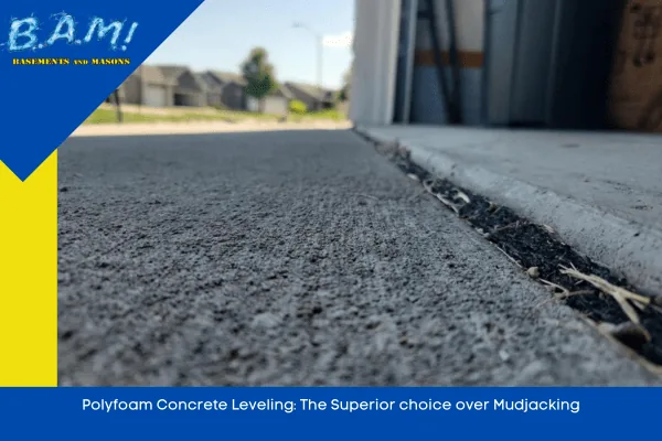 Polyfoam over mudjacking concrete leveling — BAM Basements & Masons, Des Moines Iowa
