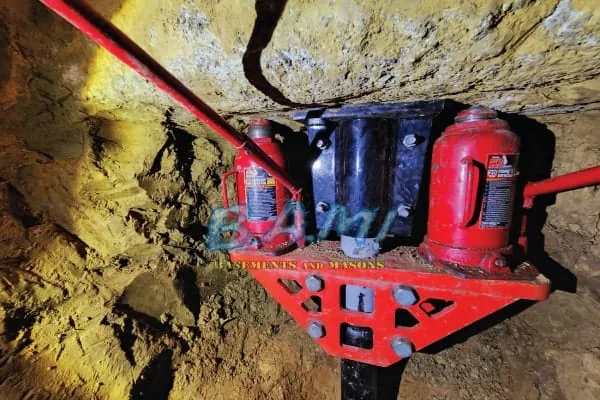 Sinking home piers leveling — BAM Basements & Masons, Des Moines Iowa