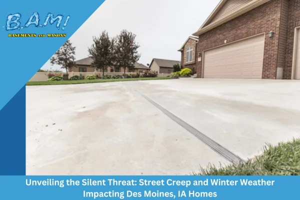 Street creep caused by the expansion and contraction of concrete due to temperature change