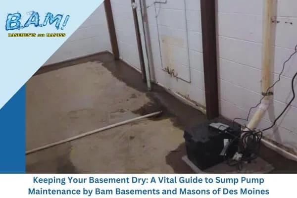 Sump pump installation in Iowa basement — BAM Basements & Masons Des Moines