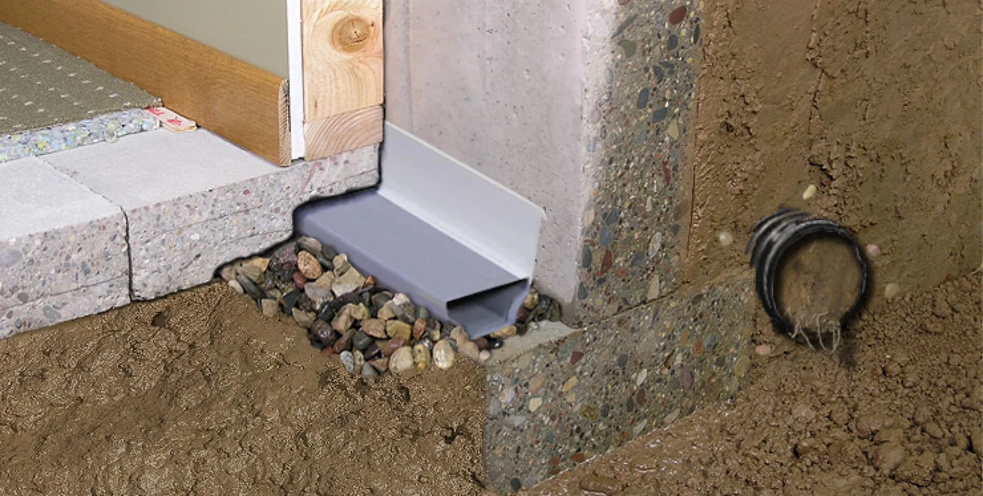 Waterproofed basement walls with interior drainage system — BAM Basements & Masons Des Moines