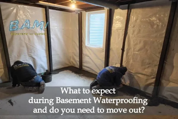BAM Basements technician filling crack injection for basement waterproofing in Iowa